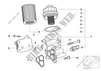 Lubricat.syst. oil filter,heat exchanger for MINI Cooper S 2000