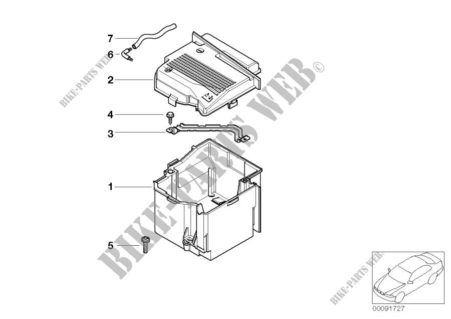 Battery holder and mounting parts for MINI One 1.6i 2000