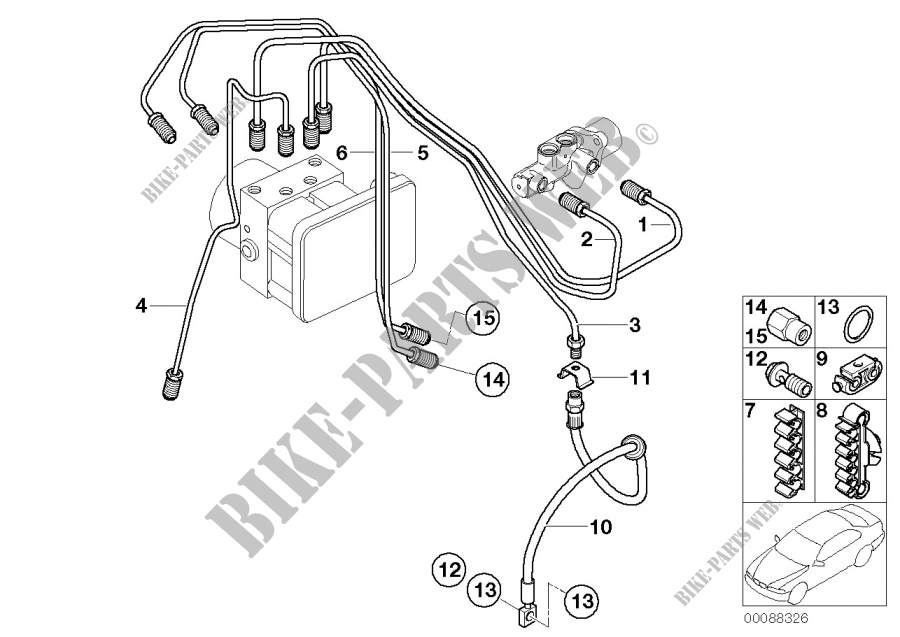 Brake pipe front ABS for MINI Cooper S 2002