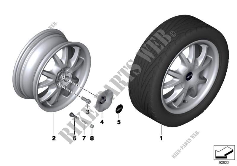 MINI alloy wheel double spoke 88 for MINI Cooper S 2002