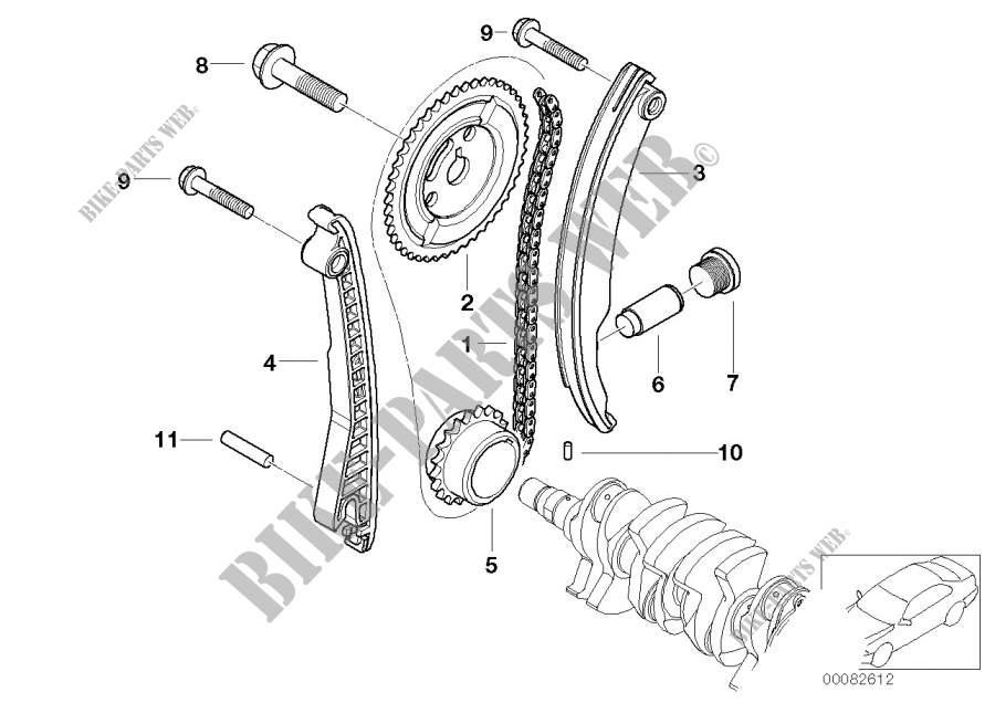 Timing and valve train timing chain for MINI Cooper S 2002