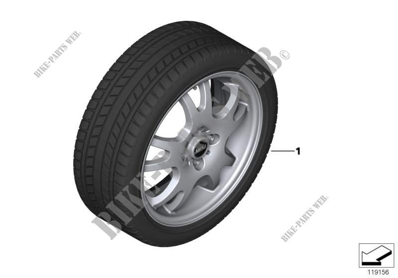 Winter wheel w.tyre dbl.spoke R87   16