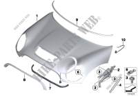 Engine hood/mounting parts for MINI Coop.S JCW 2008