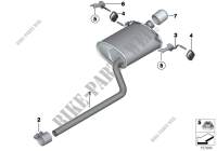 Exhaust system, rear for MINI One 2008