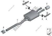 Exhaust system, rear for MINI Coop.S JCW 2012