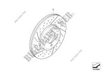 Front wheel brake disc perforated for Mini Cooper d 2006