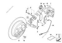 Rear wheel brake, brake pad sensor for MINI Cooper S 2003