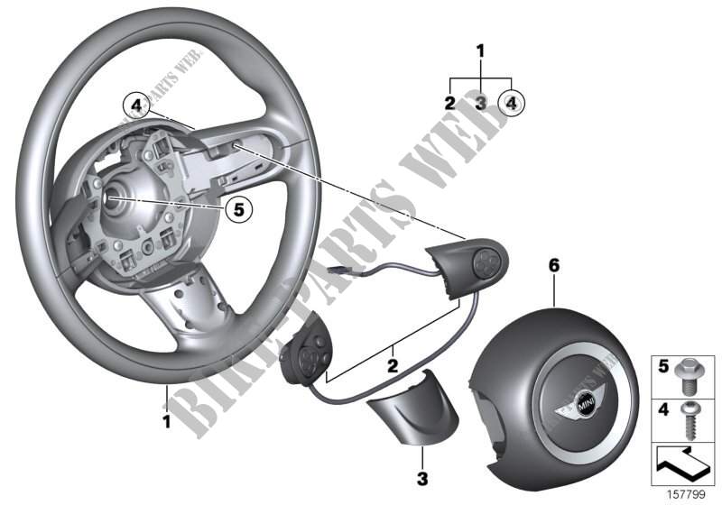 Airbag sports steering wheel multifunct. for MINI Cooper ALL4 2012
