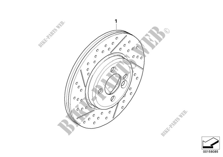 Front wheel brake disc perforated for MINI Cooper 2009