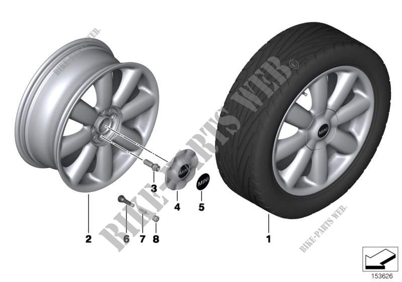 MINI LA wheel,Crown spoke 104 for MINI Coop.S JCW 2012