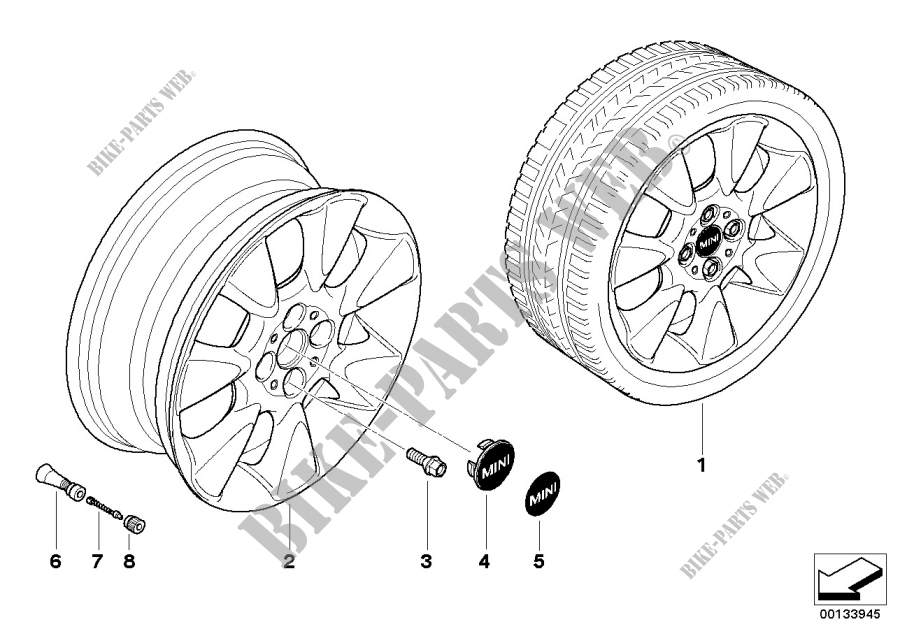 MINI alloy wheel 7 spoke 92 for MINI Cooper S 2002