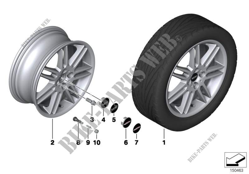 MINI alloy wheel double spoke 99 for MINI Cooper S 2002