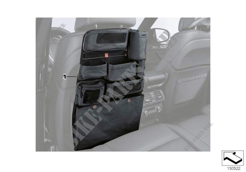 Seat back storage pocket for MINI Cooper 2012