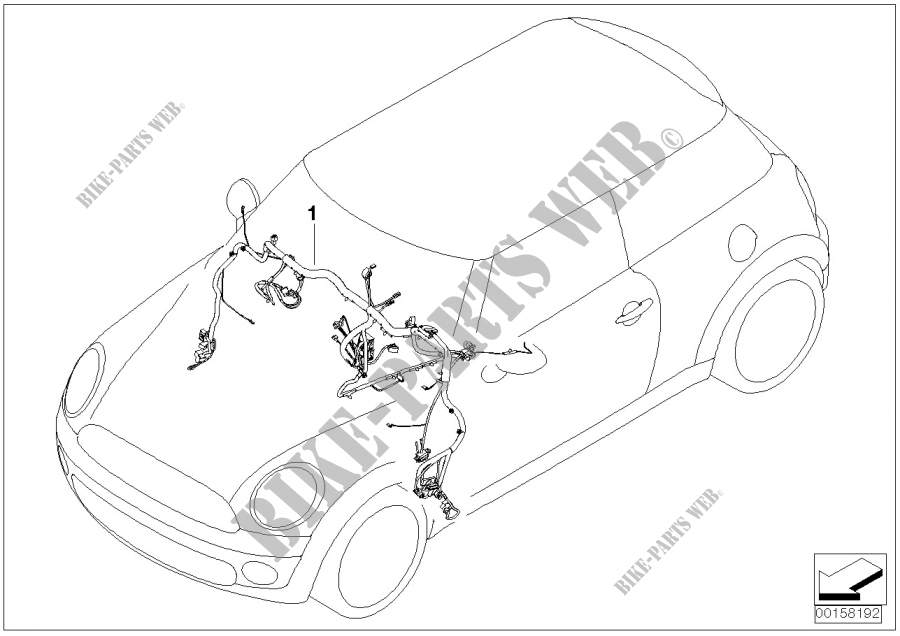 Wiring harness, instrument panel for MINI Cooper S 2014