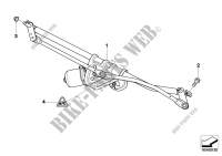 Linkage, wiper system with motor for MINI One D 2010