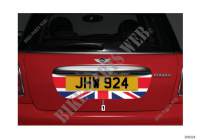 Rear number plate decals for Mini One Eco 2009