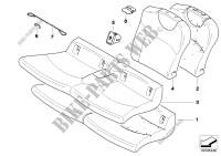 Seat, rear, cushion, & cover, basic seat for MINI Coop.S JCW 2011
