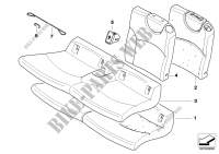 Seat, rear, cushion, & cover, basic seat for MINI Coop.S JCW 2012