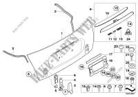 Single components for trunk lid for MINI Cooper 2002