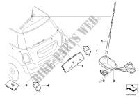 Single parts, antenna Audio, Navigation, Electronic Systems COOPER mini-cars 2006 Cooper 41745