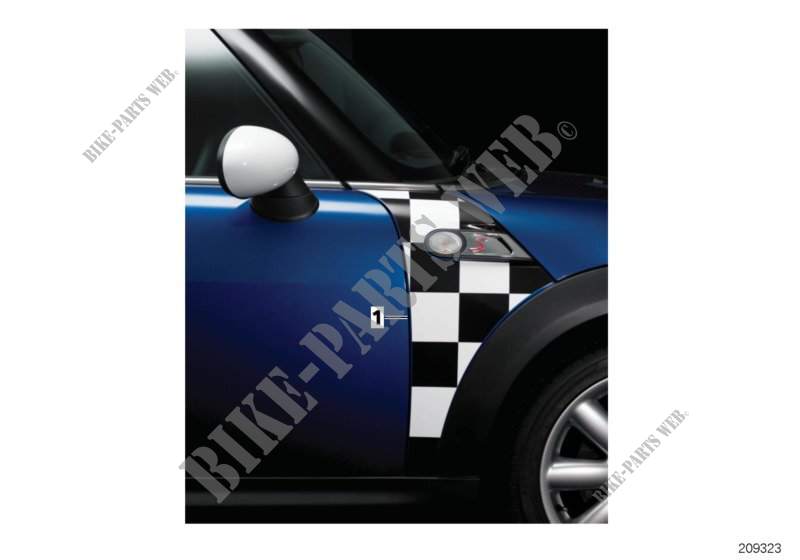 A Panel decals for MINI Cooper 2009