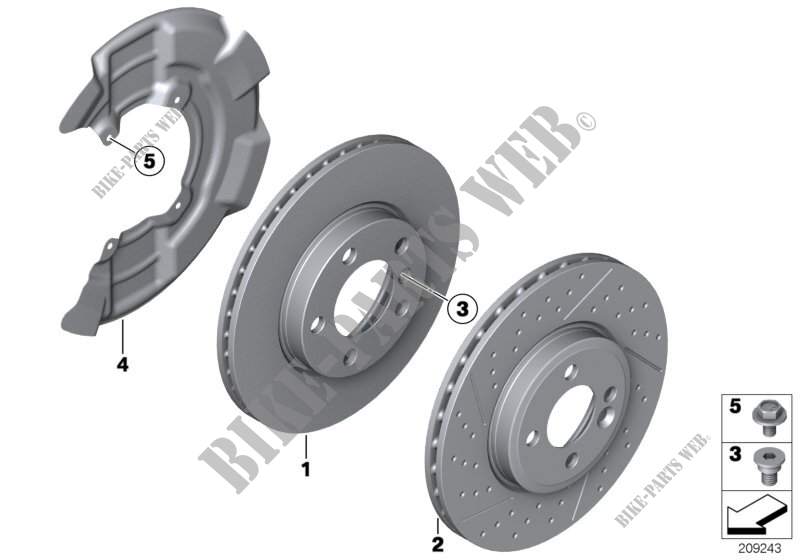 Front brake / brake disc for MINI Coop.S JCW 2010