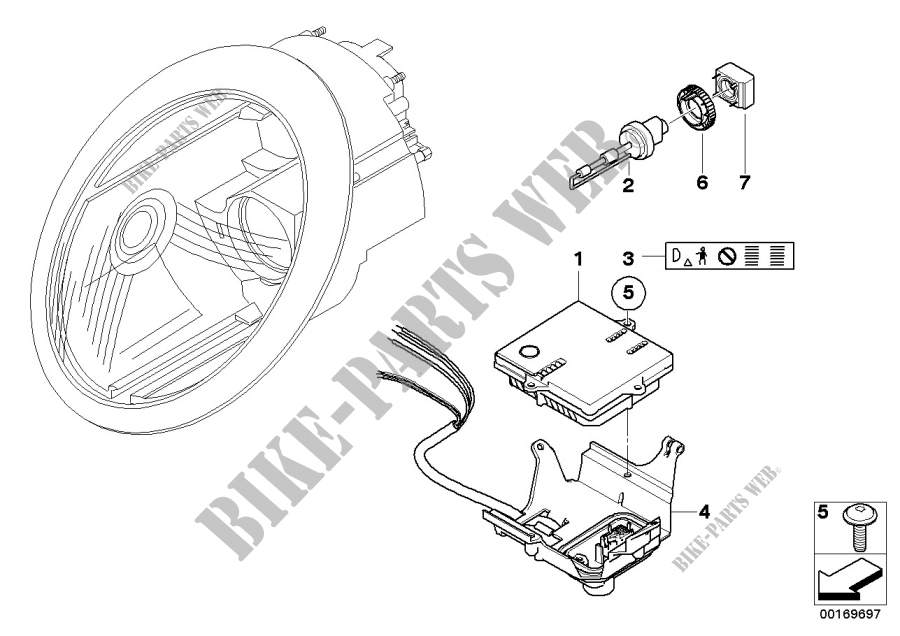 Headlight, electronic parts, Xenon light for MINI Cooper S 2002