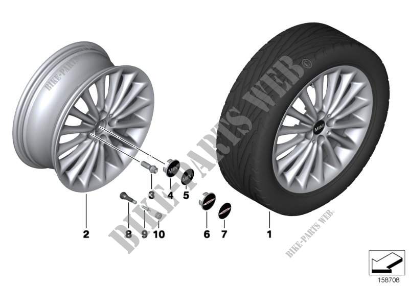 MINI alloy wheel Multi Spoke 108 for MINI Cooper S 2002