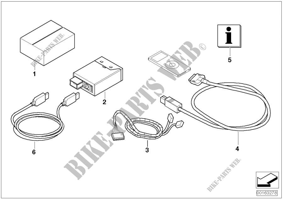 Retrofit kit, USB/iPod connection for MINI Cooper D 1.6 2009
