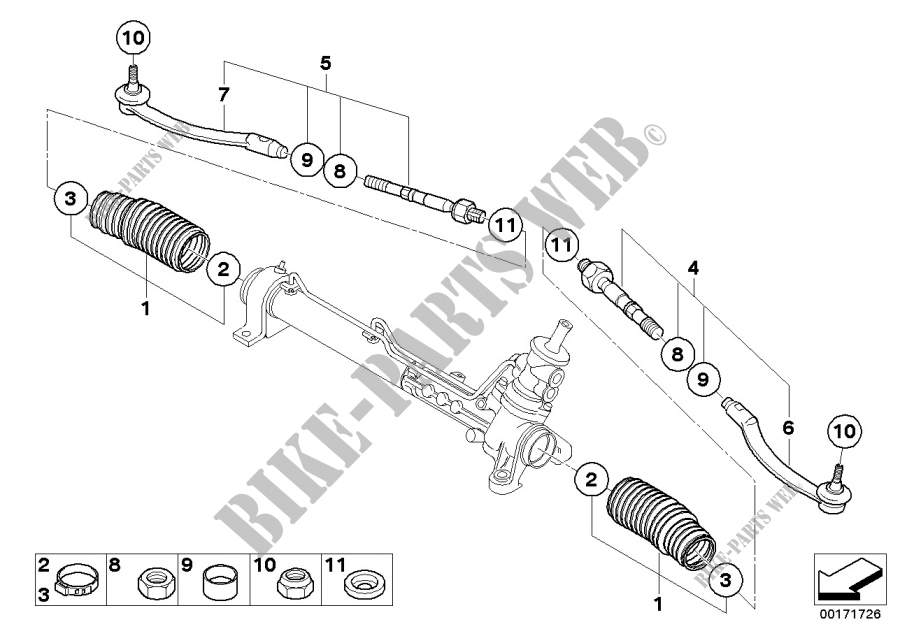 Steering linkage/tie rods for MINI Cooper S 2002