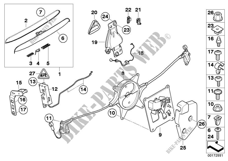 Trunk lid/closing system for MINI Cooper S 2002