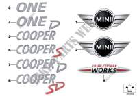 Emblems / letterings for MINI One 55kW 2009