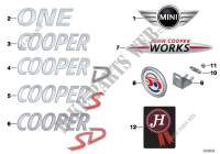 Emblems / letterings for MINI Coop.S JCW 2012