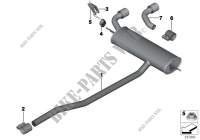 Exhaust system, rear for Mini Cooper 2012
