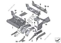 Mounting parts for trunk floor panel for MINI Cooper SD 2011