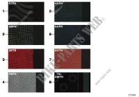 Sample page, cushion colours, fabric for MINI Cooper 2000