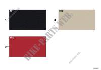 Sample page, interior trim colours for MINI Coop.S JCW 2010