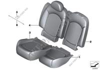 Seat,rear,cushion&cover, through loading for Mini Cooper 2012