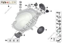 Single components for headlight for Mini Cooper D 2.0 2010