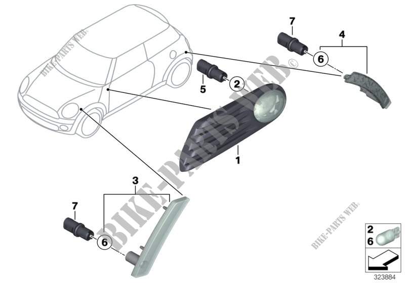 Direction indicator/side marker lamp for MINI Cooper D 2.0 2010