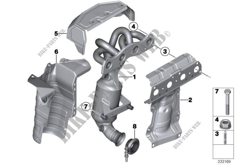 Exhaust manifold with catalyst for MINI Cooper 2012