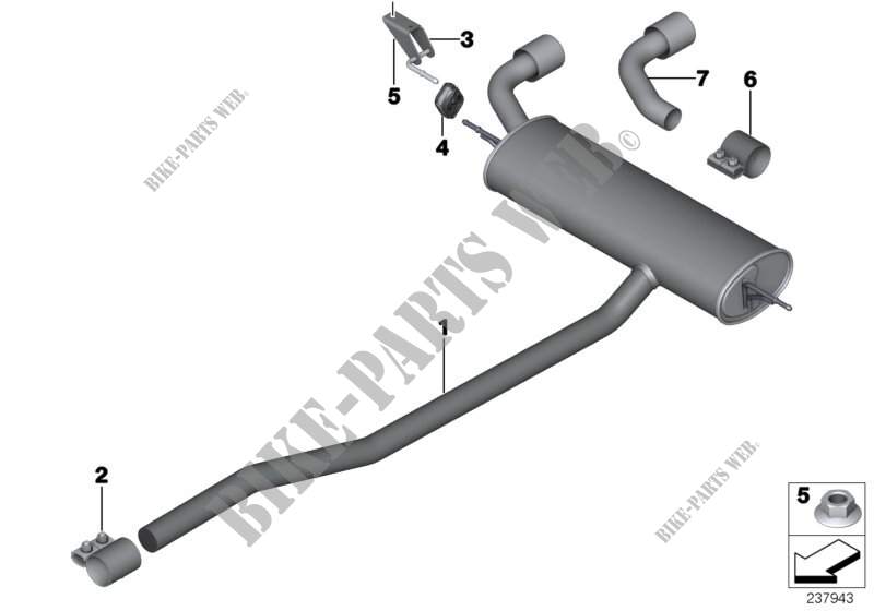 Exhaust system, rear for MINI Cooper ALL4 2012
