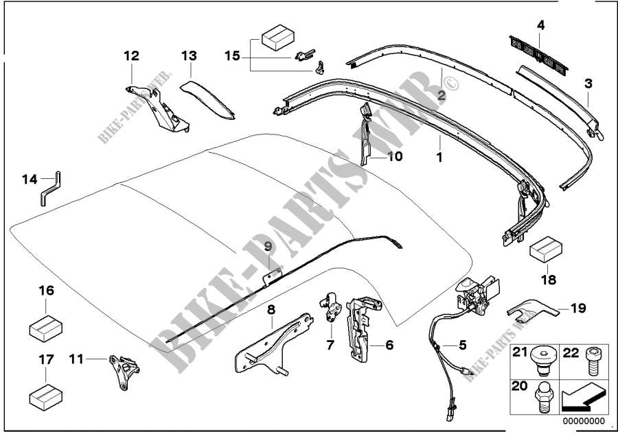 Folding top mounting parts for MINI Cooper 2009