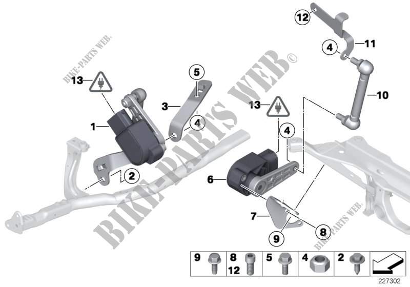 Headlight vertical aim control sensor for MINI Cooper S ALL4 2010