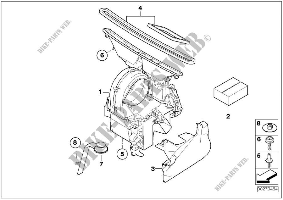 Housing parts, heater and air condit. for MINI Cooper S 2002