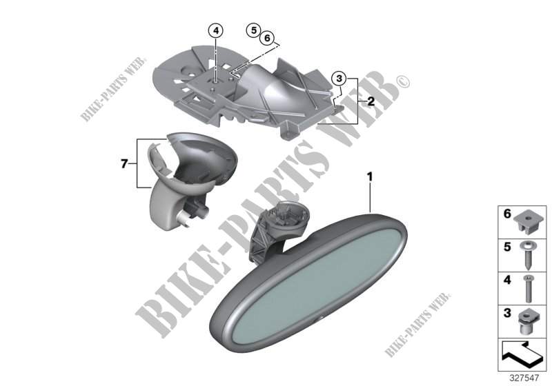 Interior mirror with automatic dip for MINI One D 2010
