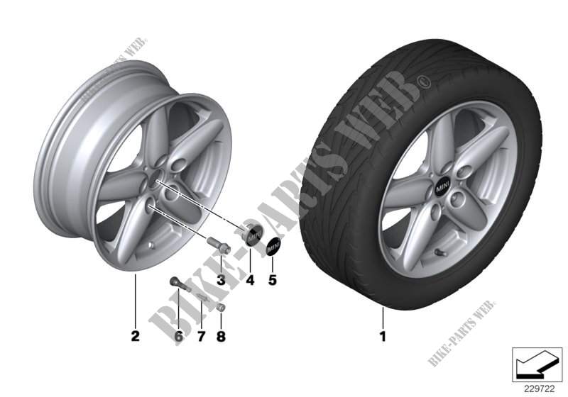 MINI LA wheel 5 Star Single Spoke 124 for MINI Cooper 2012
