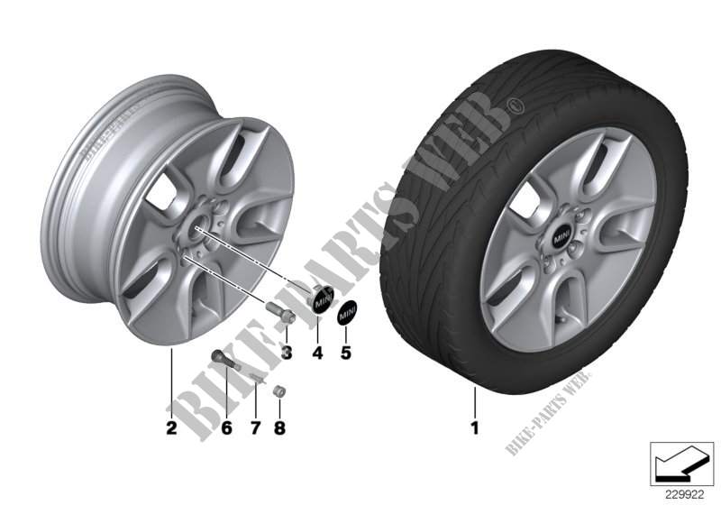 MINI LA wheel Tunnel Spoke 125 for MINI Cooper 2012