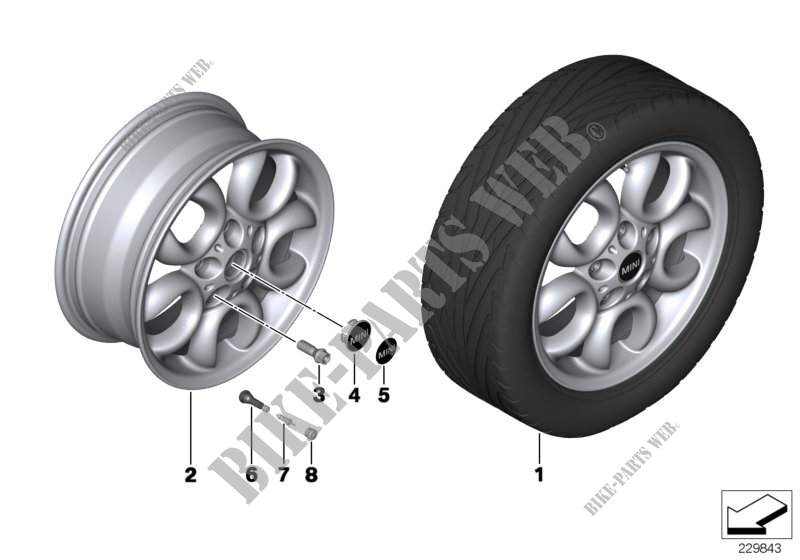 MINI LM Wheel 5 Hole Circular Spoke 123 for MINI Cooper 2012