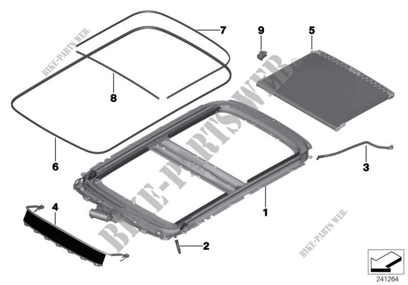 Panorama glass roof, mounting parts for MINI Cooper 2012